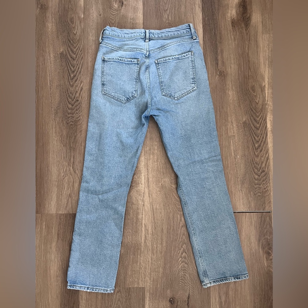 Agolde Light Blue Denim Straight Fit Jeans - Picture 4 of 12